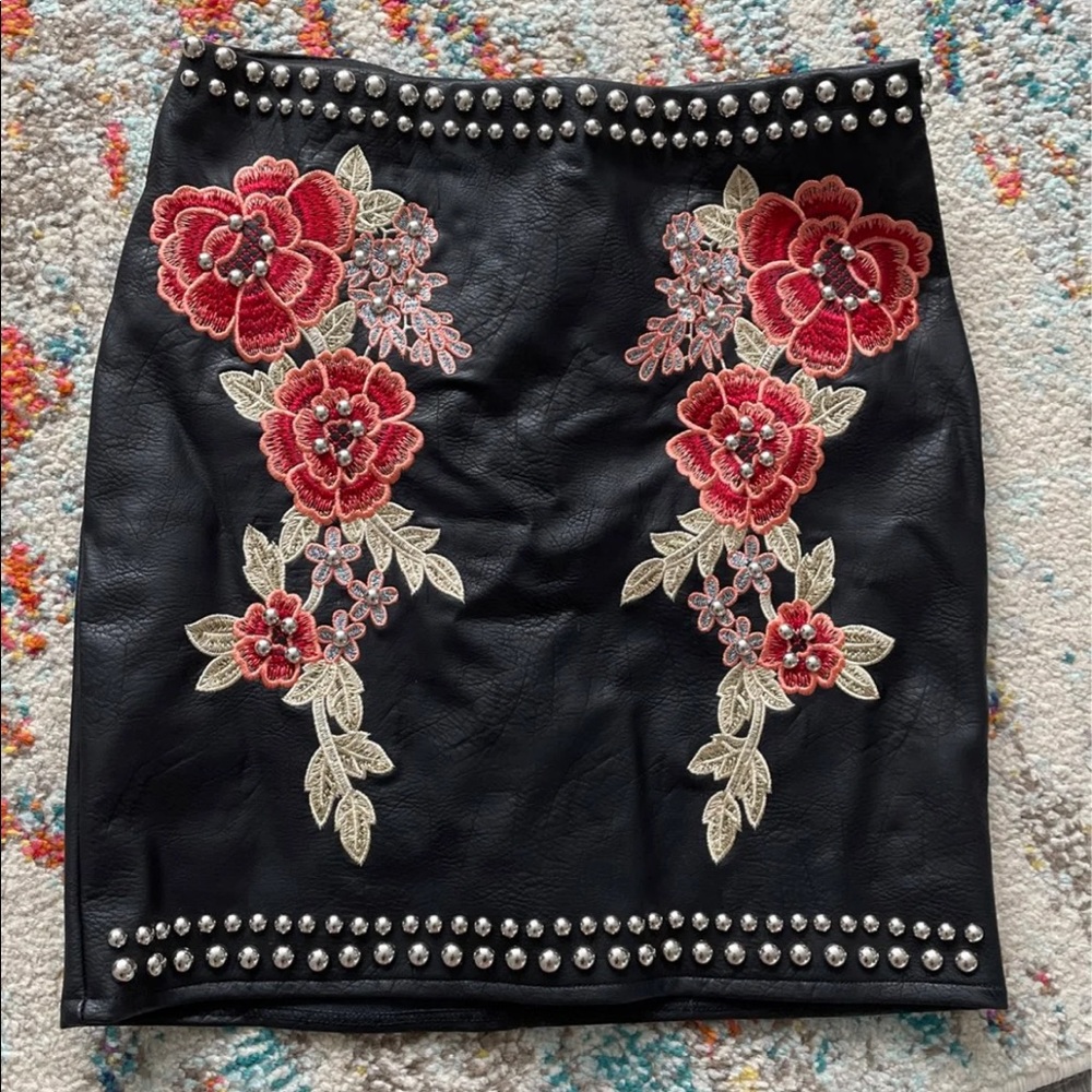 Black leather Sam’s skirt
